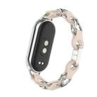 For Xiaomi Smart Band 9 Fashion Hollow Metal Leather Chain Watch Band(Starlight) - 3