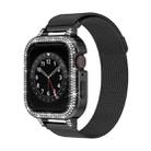 For Apple Watch SE 2023 44mm Diamond TPU Hybrid Metal Frame Milan Watch Band(Black) - 1