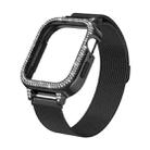 For Apple Watch SE 2023 44mm Diamond TPU Hybrid Metal Frame Milan Watch Band(Black) - 2