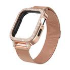 For Apple Watch SE 2023 44mm Diamond TPU Hybrid Metal Frame Milan Watch Band(Rose Gold) - 2