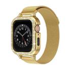 For Apple Watch Series 9 45mm Diamond TPU Hybrid Metal Frame Milan Watch Band(Gold) - 1