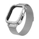 For Apple Watch Series 9 45mm Diamond TPU Hybrid Metal Frame Milan Watch Band(Silver) - 2