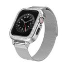 For Apple Watch Series 9 45mm Diamond TPU Hybrid Metal Frame Milan Watch Band(Silver) - 3