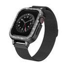 For Apple Watch Series 8 45mm Diamond TPU Hybrid Metal Frame Milan Watch Band(Black) - 3