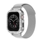 For Apple Watch SE 2022 40mm Diamond TPU Hybrid Metal Frame Milan Watch Band(Silver) - 1