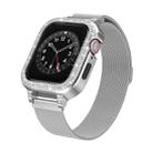 For Apple Watch SE 2022 40mm Diamond TPU Hybrid Metal Frame Milan Watch Band(Silver) - 3