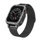 For Apple Watch Series 6 44mm Diamond TPU Hybrid Metal Frame Milan Watch Band(Black) - 3