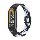 For Xiaomi Smart Band 9 / 8 Nylon Braided Loop Magnetic Buckle Integrated Watch Band(Black White) - 1