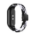 For Xiaomi Smart Band 9 / 8 Nylon Braided Loop Magnetic Buckle Integrated Watch Band(Black White) - 2