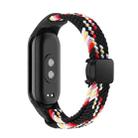 For Xiaomi Smart Band 9 / 8 Nylon Braided Loop Magnetic Buckle Integrated Watch Band(Black Rainbow) - 2