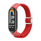 For Xiaomi Smart Band 9 / 8 Nylon Braided Loop Magnetic Buckle Integrated Watch Band(Red) - 1