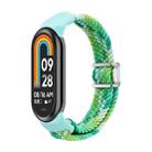 For Xiaomi Smart Band 9 / 8 Nylon Braided Loop Magnetic Buckle Integrated Watch Band(Colorful Green) - 1