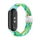 For Xiaomi Smart Band 9 / 8 Nylon Braided Loop Magnetic Buckle Integrated Watch Band(Colorful Green) - 2