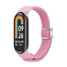 For Xiaomi Smart Band 9 / 8 Nylon Braided Loop Magnetic Buckle Integrated Watch Band(Pink) - 1