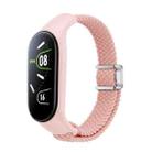 For Xiaomi Mi Band 7 / 6 / 5 / 4 / 3 Nylon Braided Loop Magnetic Buckle Integrated Watch Band(Pink Sand) - 1