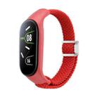 For Xiaomi Mi Band 7 / 6 / 5 / 4 / 3 Nylon Braided Loop Magnetic Buckle Integrated Watch Band(Red) - 1