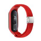 For Xiaomi Mi Band 7 / 6 / 5 / 4 / 3 Nylon Braided Loop Magnetic Buckle Integrated Watch Band(Red) - 2