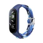 For Xiaomi Mi Band 7 / 6 / 5 / 4 / 3 Nylon Braided Loop Magnetic Buckle Integrated Watch Band(Colorful Blue) - 1