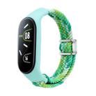 For Xiaomi Mi Band 7 / 6 / 5 / 4 / 3 Nylon Braided Loop Magnetic Buckle Integrated Watch Band(Colorful Green) - 1