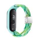 For Xiaomi Mi Band 7 / 6 / 5 / 4 / 3 Nylon Braided Loop Magnetic Buckle Integrated Watch Band(Colorful Green) - 2