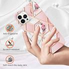 For iPhone 16 Pro Max Splicing Marble Flower IMD TPU Phone Case(Pink Flower) - 2