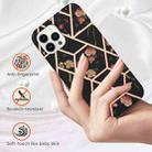 For iPhone 16 Pro Splicing Marble Flower IMD TPU Phone Case(Black Flower) - 2