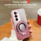 For OPPO Reno12 Pro Global Plated Gradient Glitter Round Holder TPU Phone Case(Pink) - 3