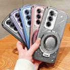 For OPPO Reno12 Pro Global Plated Gradient Glitter Round Holder TPU Phone Case(Silver) - 2