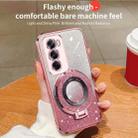 For OPPO Reno12 Global Plated Gradient Glitter Round Holder TPU Phone Case(Pink) - 3