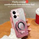 For OPPO Reno9 Plated Gradient Glitter Round Holder TPU Phone Case(Silver) - 3