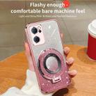 For OPPO Reno7 5G Plated Gradient Glitter Round Holder TPU Phone Case(Silver) - 3