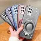 For OPPO A54 Plated Gradient Glitter Round Holder TPU Phone Case(Silver) - 2