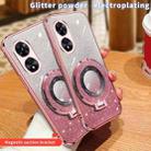 For OPPO A97 5G Plated Gradient Glitter Round Holder TPU Phone Case(Silver) - 3