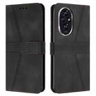 For Honor 200 Triangle Solid Color Leather Phone Case(Black) - 1