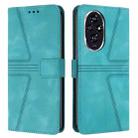 For Honor 200 Triangle Solid Color Leather Phone Case(Green) - 1