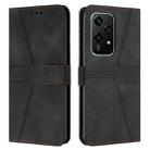 For Honor 200 Lite Global Triangle Solid Color Leather Phone Case(Black) - 1