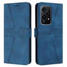 For Honor 200 Lite Global Triangle Solid Color Leather Phone Case(Blue) - 1