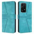 For Honor 200 Lite Global Triangle Solid Color Leather Phone Case(Green) - 1