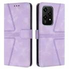 For Honor 200 Lite Global Triangle Solid Color Leather Phone Case(Purple) - 1