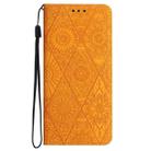 For Samsung Galaxy S24 FE 5G Ethnic Embossed Adsorption Leather Phone Case(Yellow) - 3