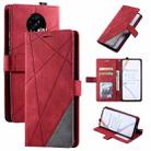 For Xiaomi Redmi K30 Pro Skin Feel Splicing Horizontal Flip Leather Case with Holder & Card Slots & Wallet & Photo Frame(Red) - 1