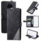 For Xiaomi Redmi K30 Pro Skin Feel Splicing Horizontal Flip Leather Case with Holder & Card Slots & Wallet & Photo Frame(Black) - 1