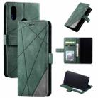 For Xiaomi Redmi Note 7 / Note 7 Pro Skin Feel Splicing Horizontal Flip Leather Case with Holder & Card Slots & Wallet & Photo Frame(Green) - 1