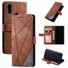 For Xiaomi Redmi Note 7 / Note 7 Pro Skin Feel Splicing Horizontal Flip Leather Case with Holder & Card Slots & Wallet & Photo Frame(Brown) - 1