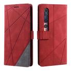 For Xiaomi Mi 10 5G / Mi 10 Pro 5G Skin Feel Splicing Horizontal Flip Leather Case with Holder & Card Slots & Wallet & Photo Frame(Red) - 2