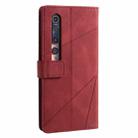 For Xiaomi Mi 10 5G / Mi 10 Pro 5G Skin Feel Splicing Horizontal Flip Leather Case with Holder & Card Slots & Wallet & Photo Frame(Red) - 5