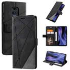 For Xiaomi Redmi 10X Pro 5G / 10X 5G Skin Feel Splicing Horizontal Flip Leather Case with Holder & Card Slots & Wallet & Photo Frame(Black) - 1