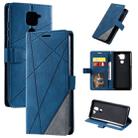 For Xiaomi Redmi Note 9 Skin Feel Splicing Horizontal Flip Leather Case with Holder & Card Slots & Wallet & Photo Frame(Blue) - 1