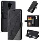 For Xiaomi Redmi Note 9 Skin Feel Splicing Horizontal Flip Leather Case with Holder & Card Slots & Wallet & Photo Frame(Black) - 1