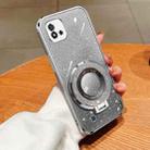 For Realme C20 / C20A / C11 2021 Plated Gradient Glitter Round Holder TPU Phone Case(Silver) - 1